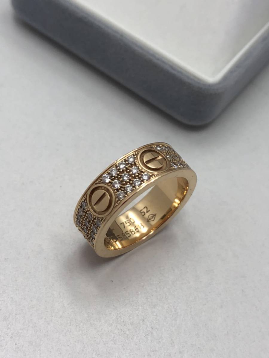 Cartier カルティエ ラブリング パヴェダイヤ Yg 52 ピンクゴールド 売買されたオークション情報 Yahooの商品情報をアーカイブ公開 オークファン Aucfan Com