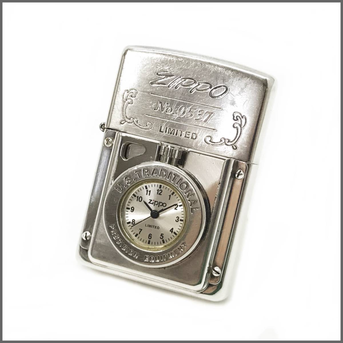 Zippo Time Lite U S Traditional ジッポ タイムライト 時計付きライター 96年製 ジャンク品 Zippo 売買されたオークション情報 Yahooの商品情報をアーカイブ公開 オークファン Aucfan Com