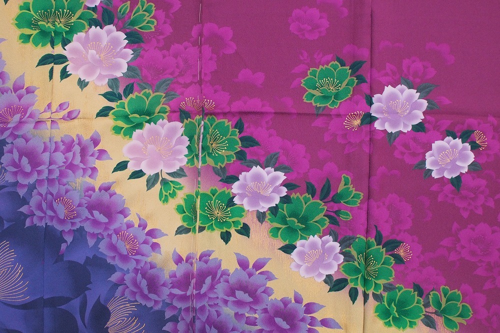 A1811 2619 関着 振袖 花柄 未仕立て 正絹 絵羽 振袖 売買されたオークション情報 Yahooの商品情報をアーカイブ公開 オークファン Aucfan Com
