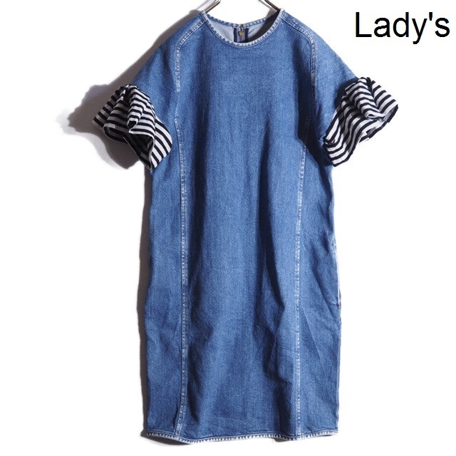 8zp Borders At Balcony ボーダーズアットバルコニー ボーダー切り替えショートスリーブ デニムワンピース 38 春 秋 Rb Mサイズ 売買されたオークション情報 Yahooの商品情報をアーカイブ公開 オークファン Aucfan Com