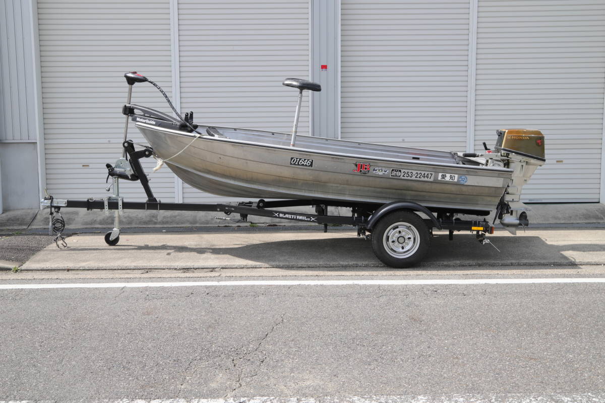 N アルミボート 2人乗り ボートトレーラー付 フルデッキ 船外機15馬力付き エレキ54lbs付き Vハル 売買されたオークション情報 Yahooの商品情報をアーカイブ公開 オークファン Aucfan Com