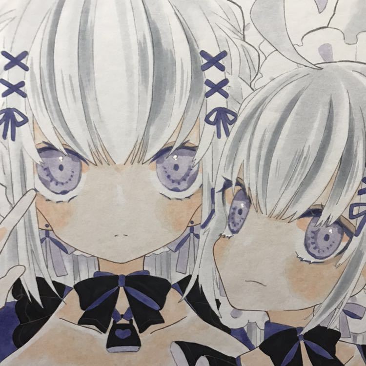 色紙 手描き イラスト オリジナル メイド 白髪 双子 手描きイラスト 売買されたオークション情報 Yahooの商品情報をアーカイブ公開 オークファン Aucfan Com