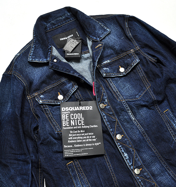 12 8万 Dsquared2 ディースクエアード Be Cool Be Nice オーバーサイズデザイン デニムジャケット ブルゾン M 日本のl相当 ジャンパー ブルゾン 売買されたオークション情報 Yahooの商品情報をアーカイブ公開 オークファン Aucfan Com