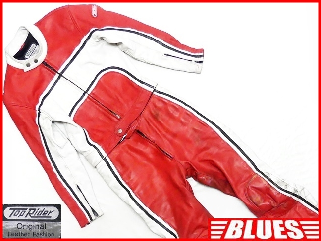 Top Rider メンズm レザーレーシングスーツ トップライダー 赤 レッド ホワイト 本革 ツナギ 本皮 つなぎ ライダースジャケット Mサイズ 売買されたオークション情報 Yahooの商品情報をアーカイブ公開 オークファン Aucfan Com