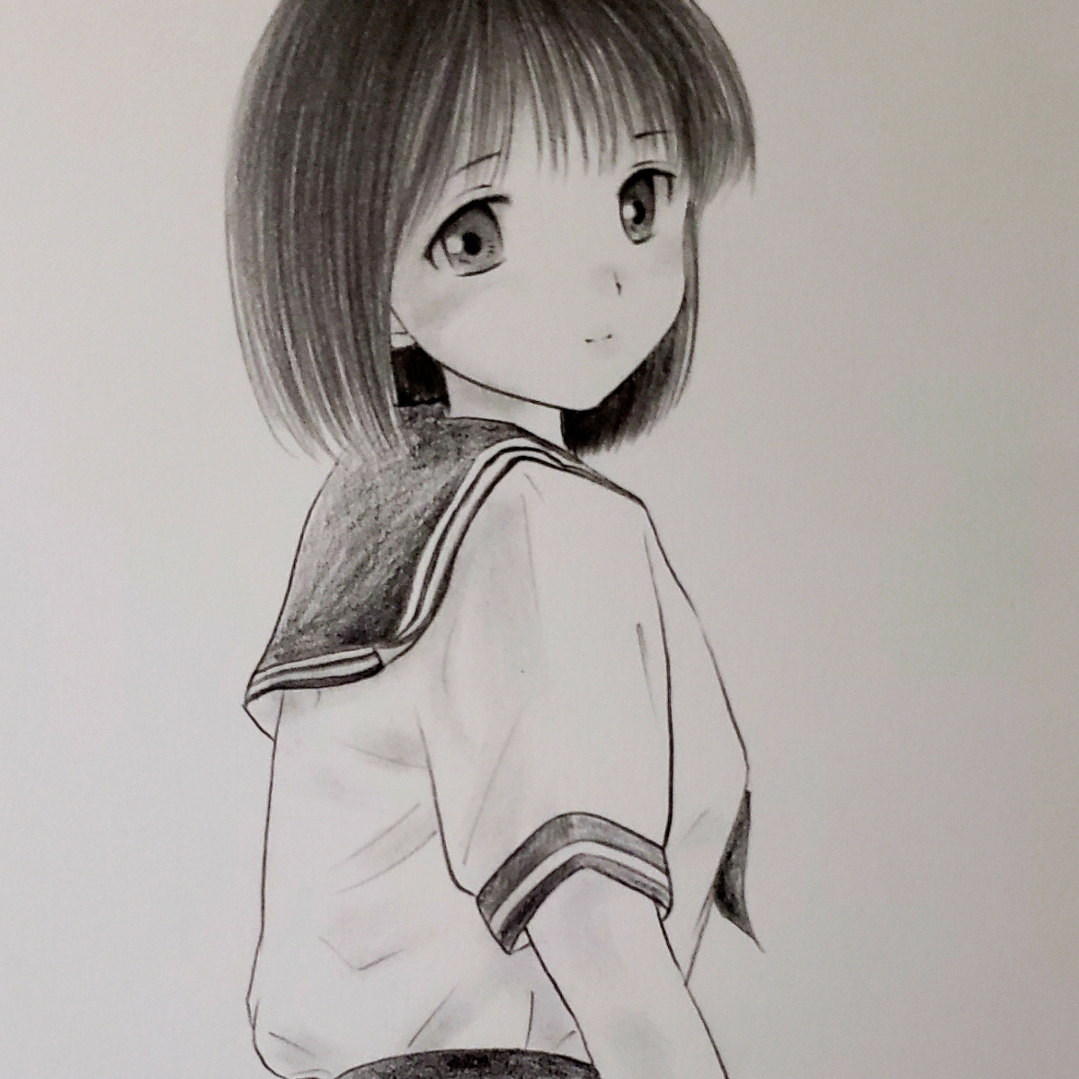 手描きイラスト オリジナル セーラー服 女の子 鉛筆画 手描きイラスト 売買されたオークション情報 Yahooの商品情報をアーカイブ公開 オークファン Aucfan Com
