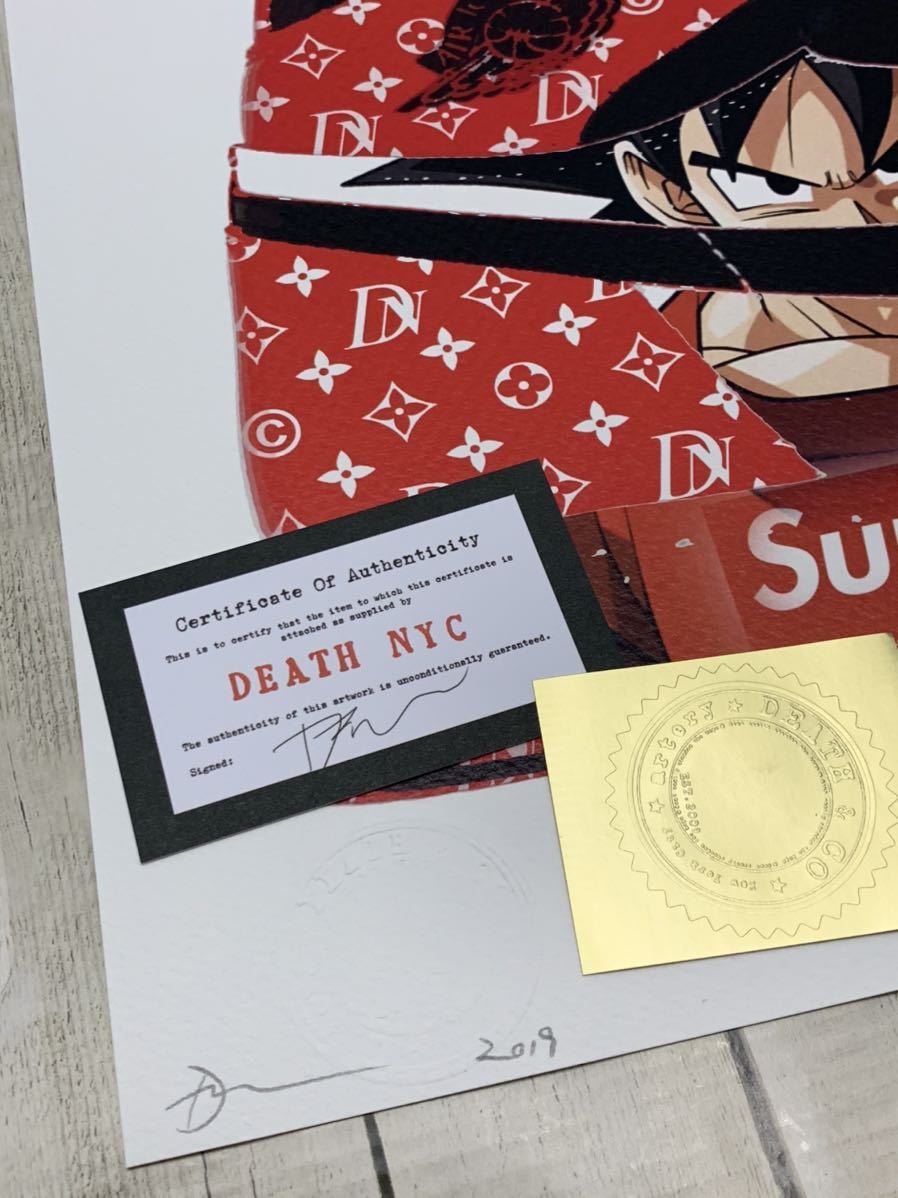 本物 世界限定品 Death Nyc ドラゴンボール 孫悟空 X シュプリーム X Nike エアフォースワン Coa付サイン Kaws Banksy Supreme ユニクロ シルクスクリーン 売買されたオークション情報 Yahooの商品情報をアーカイブ公開 オークファン Aucfan Com