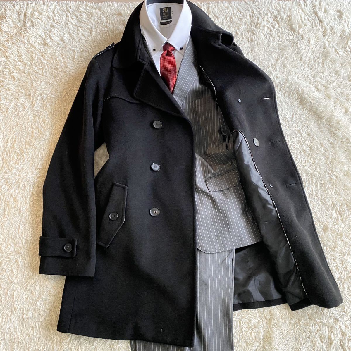 最高級 激レア カシミヤ混 バーバリー ロンドン プローサム Burberry Pコート ピーコート メンズ Xl 黒 ブラック Xlサイズ以上 売買されたオークション情報 Yahooの商品情報をアーカイブ公開 オークファン Aucfan Com