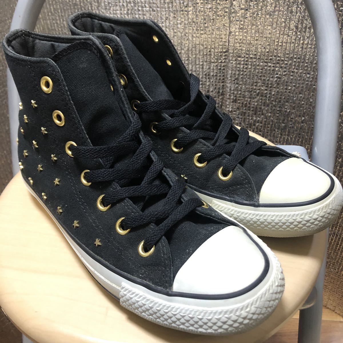 Converse コンバース ハイカットスニーカー レディース 黒 ブラック 星 スタッズ 24cm 24 0cm 売買されたオークション情報 Yahooの商品情報をアーカイブ公開 オークファン Aucfan Com