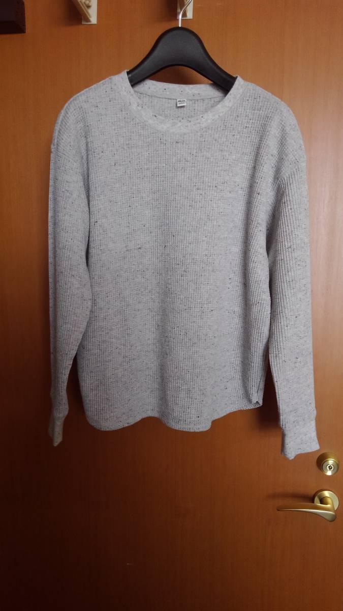ユニクロ ワッフルクルーネックロングスリーブtシャツ 長袖 裾ラウンドカット 杢グレー Sサイズ 長袖tシャツ 売買されたオークション情報 Yahooの商品情報をアーカイブ公開 オークファン Aucfan Com