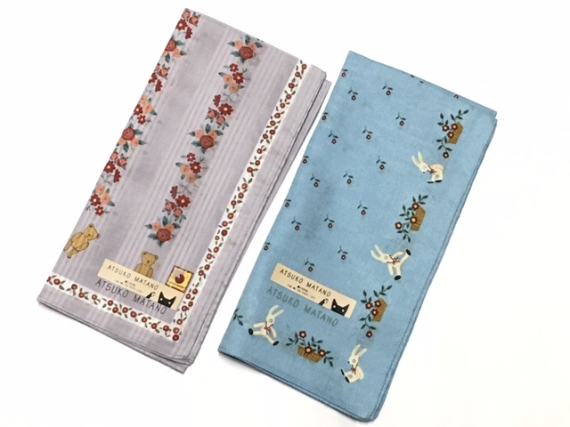 Atsuko Matano マタノアツコ 俣野温子 ハンカチ2枚セット うさぎ くま アツコマタノ 女性用 売買されたオークション情報 Yahooの商品情報をアーカイブ公開 オークファン Aucfan Com