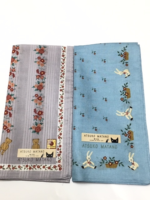 Atsuko Matano マタノアツコ 俣野温子 ハンカチ2枚セット うさぎ くま アツコマタノ 女性用 売買されたオークション情報 Yahooの商品情報をアーカイブ公開 オークファン Aucfan Com