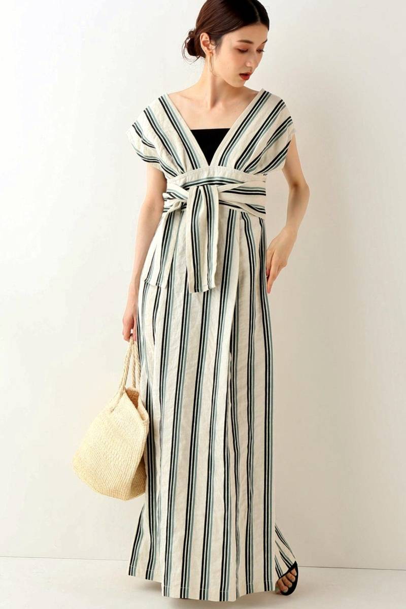 Lachement 定価6 7万 リネンマキシワンピース 38 ストライプ ジャガード バックリボン ワンピース 売買されたオークション情報 Yahooの商品情報をアーカイブ公開 オークファン Aucfan Com