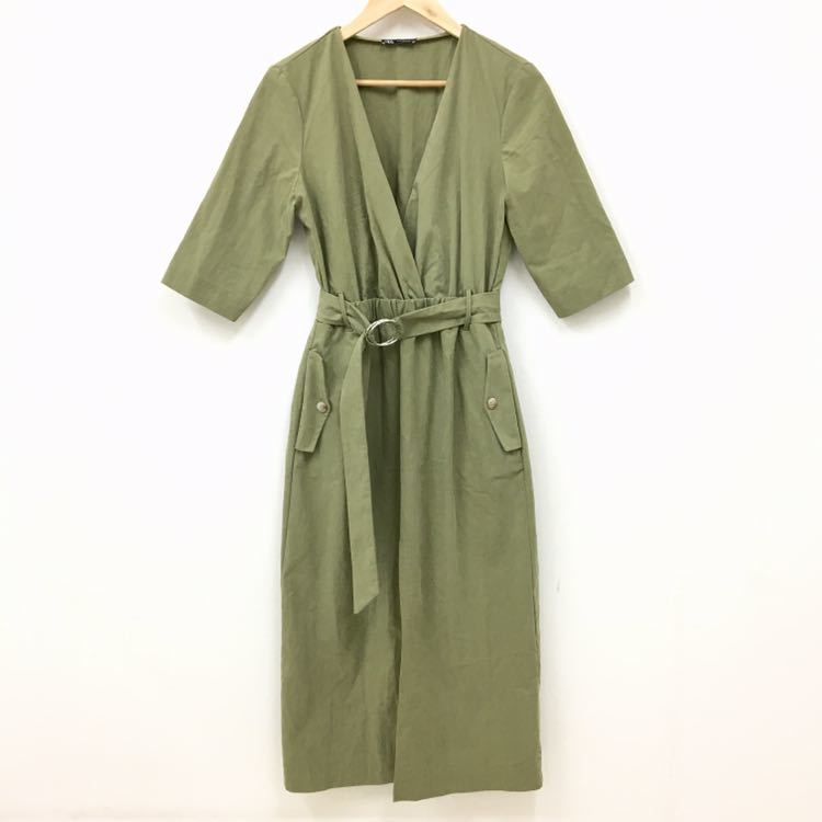 N110 Zara ザラ 19年モデル レディース 7分袖 ロング ワンピース スカート M カーキ系 ワンピース 売買されたオークション情報 Yahooの商品情報をアーカイブ公開 オークファン Aucfan Com