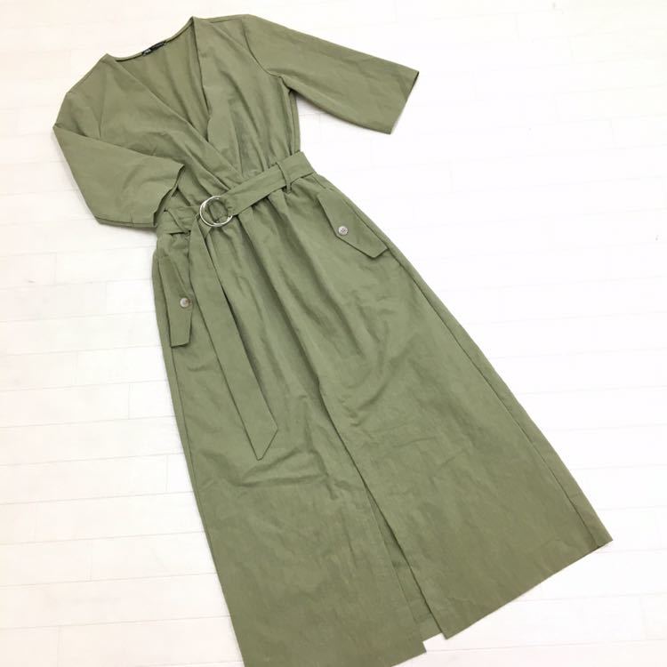 N110 Zara ザラ 19年モデル レディース 7分袖 ロング ワンピース スカート M カーキ系 ワンピース 売買されたオークション情報 Yahooの商品情報をアーカイブ公開 オークファン Aucfan Com