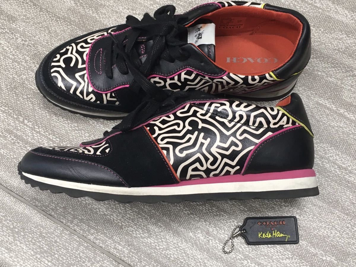 Coach コーチ スニーカー レディース キースヘリング コラボ 26センチ Us10b Eur40 5 Womens 大きいサイズ 黒 ブラック ピンク イエロー 25 0cm以上 売買されたオークション情報 Yahooの商品情報をアーカイブ公開 オークファン Aucfan Com