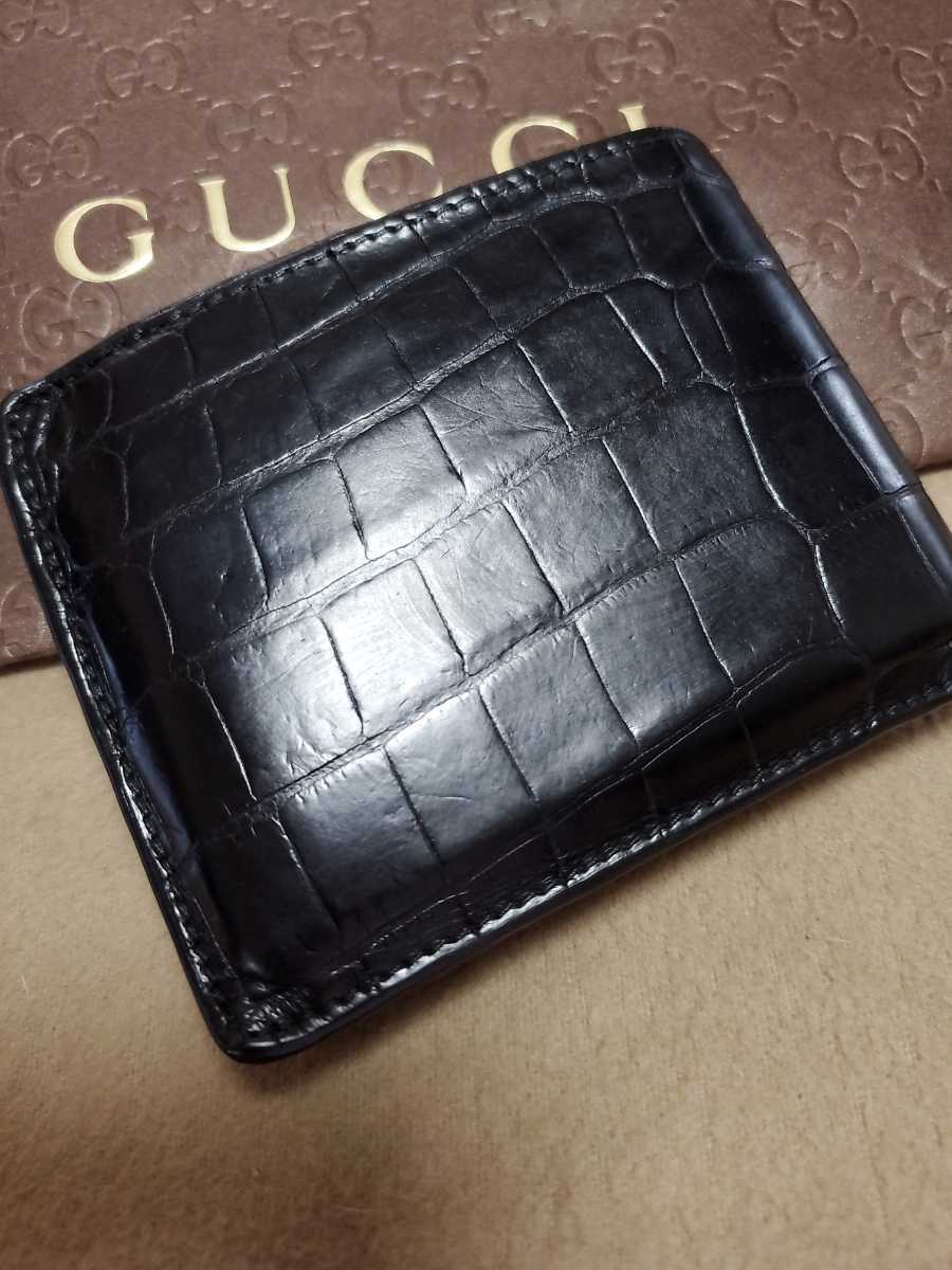 グッチ 財布 二つ折り 折り財布 クロコダイル クロコ ブラック 黒 札入れ 男性用財布 売買されたオークション情報 Yahooの商品情報をアーカイブ公開 オークファン Aucfan Com