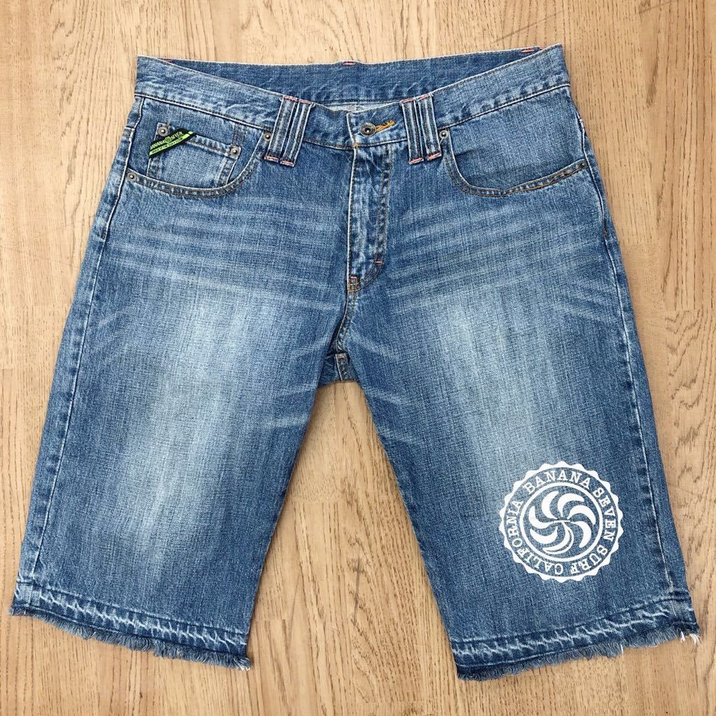 Banana Seven バナナセブン デニムショートパンツ デニムハーフパンツ ボトムス メンズxl ロゴ刺繍 プリント 大きいサイズ Xlサイズ以上 売買されたオークション情報 Yahooの商品情報をアーカイブ公開 オークファン Aucfan Com