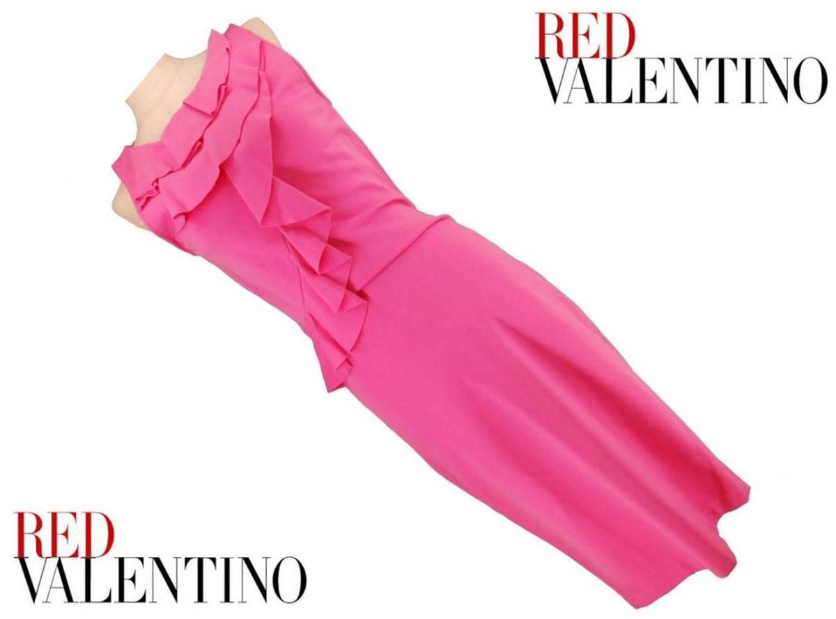 華麗なピンク ｒｅｄ ｖａｌｅｎｔｉｎｏ フリル ワンピース３８ ４０ 女性用 売買されたオークション情報 Yahooの商品情報をアーカイブ公開 オークファン Aucfan Com