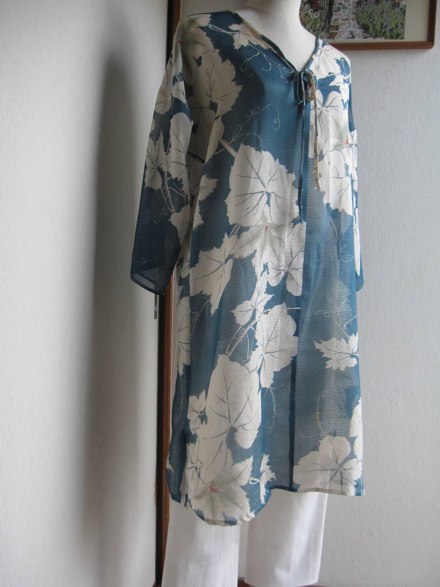 アンティーク 大正ロマン 絽の着物 アオザイ風ワンピース 絹100 アンティーク着物 売買されたオークション情報 Yahooの商品情報をアーカイブ公開 オークファン Aucfan Com