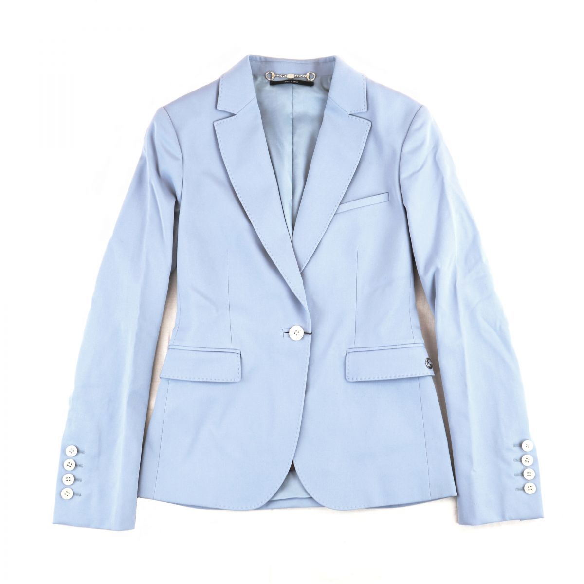 グッチ Gucci 15ss シングルテーラードジャケット インターロッキング レディース 36 水色 F2 6746 ジャケット ブレザー 売買されたオークション情報 Yahooの商品情報をアーカイブ公開 オークファン Aucfan Com