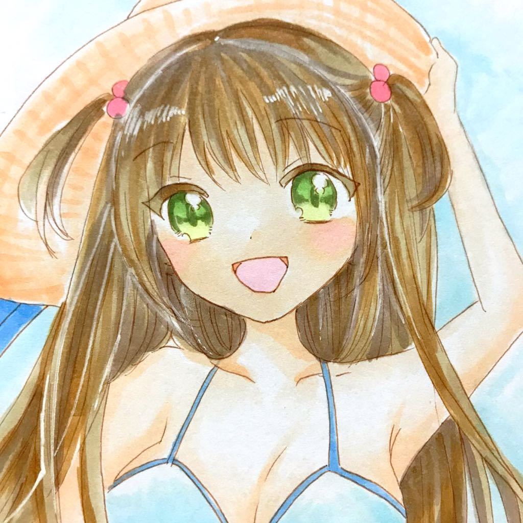青い水着と青い空 オリジナル 手描きイラスト 手描きイラスト 売買されたオークション情報 Yahooの商品情報をアーカイブ公開 オークファン Aucfan Com
