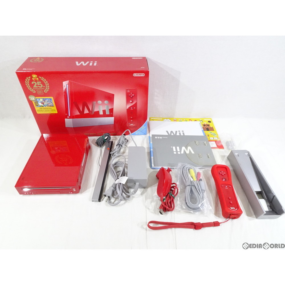 Wii本体 スーパーマリオ２５周年仕様 赤 レッド アカ Wiiリモコンプラス クラシックコントローラーpro 白 D端子ケーブルなど付き Wii本体 売買されたオークション情報 Yahooの商品情報をアーカイブ公開 オークファン Aucfan Com