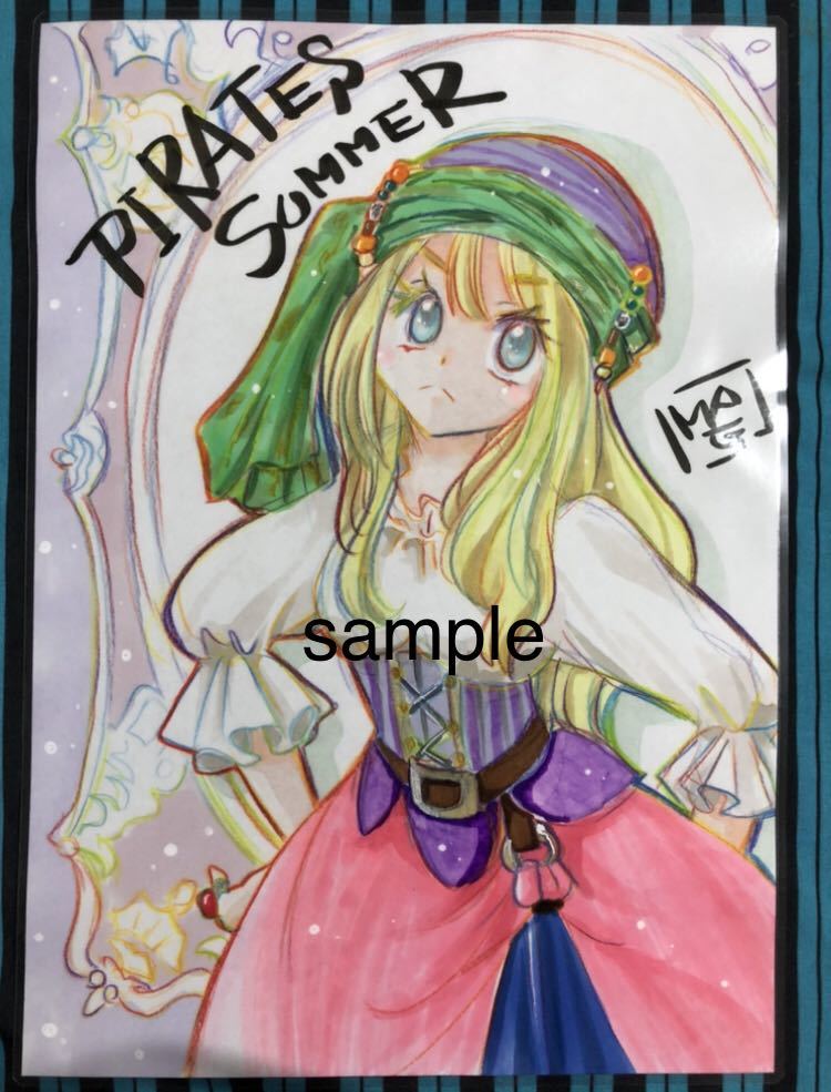 海賊コスチューム パイレーツ衣装 同人手描きイラスト Not色紙 用紙ラミネート加工 手描きイラスト 売買されたオークション情報 Yahooの商品情報をアーカイブ公開 オークファン Aucfan Com