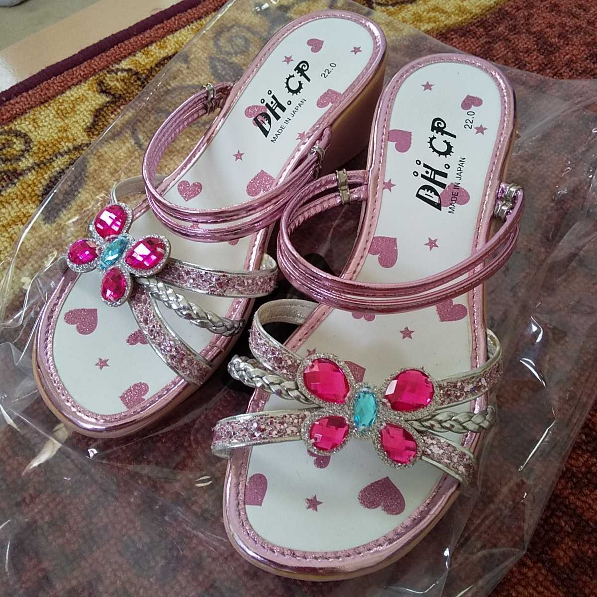 キラキラビーズの可愛いヒールサンダル女の子おしゃれミュールピンク22センチ靴シューズ水遊びに夏旅行女児女子小学生8歳9才メゾピアノ好き 18cm 売買されたオークション情報 Yahooの商品情報をアーカイブ公開 オークファン Aucfan Com