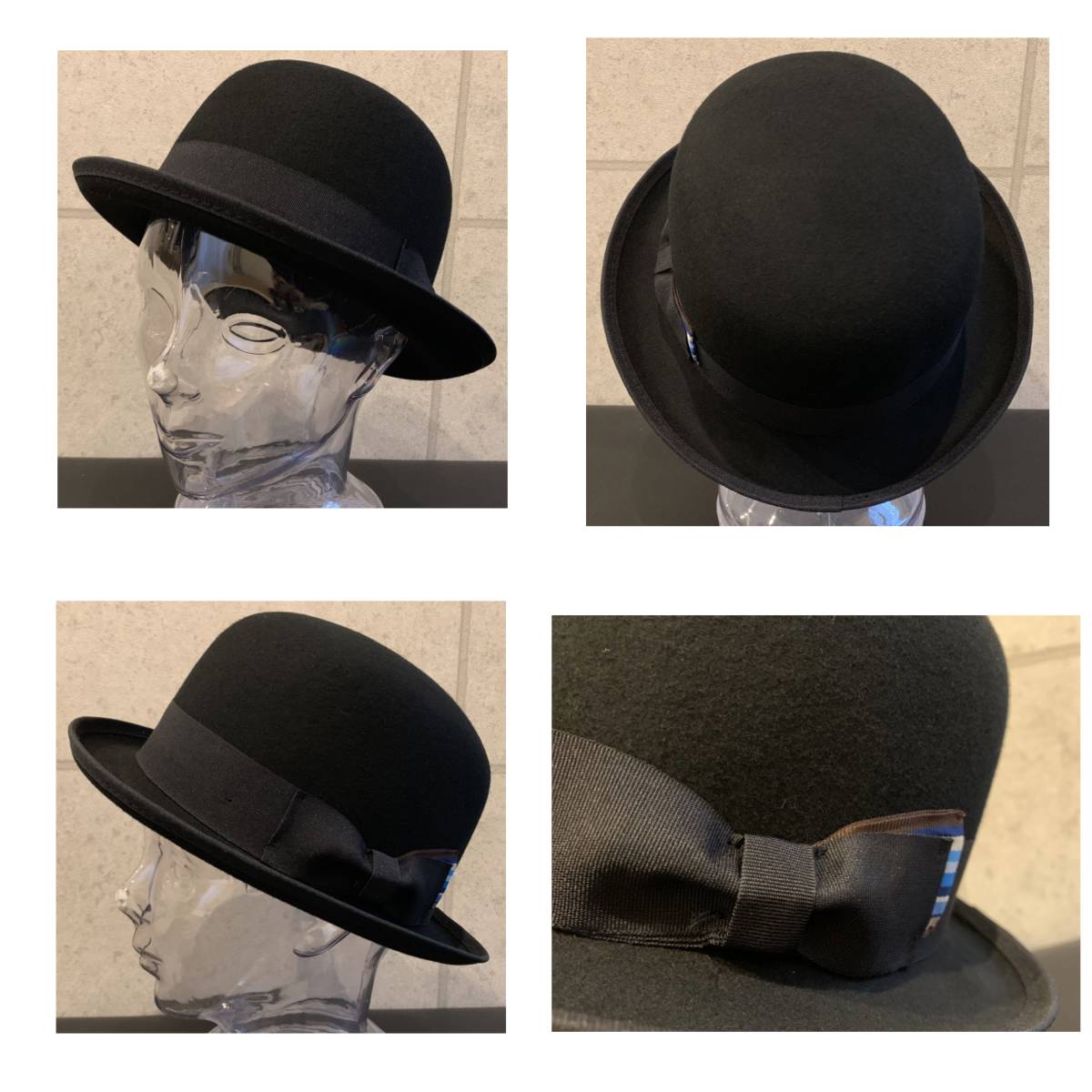 帽子 Big Lサイズ ボーラーハット ストローハット フェルト ウール 重ねリボン 秋 冬 ダービー ハット ボーラー メンズ レディース 女性用 売買されたオークション情報 Yahooの商品情報をアーカイブ公開 オークファン Aucfan Com