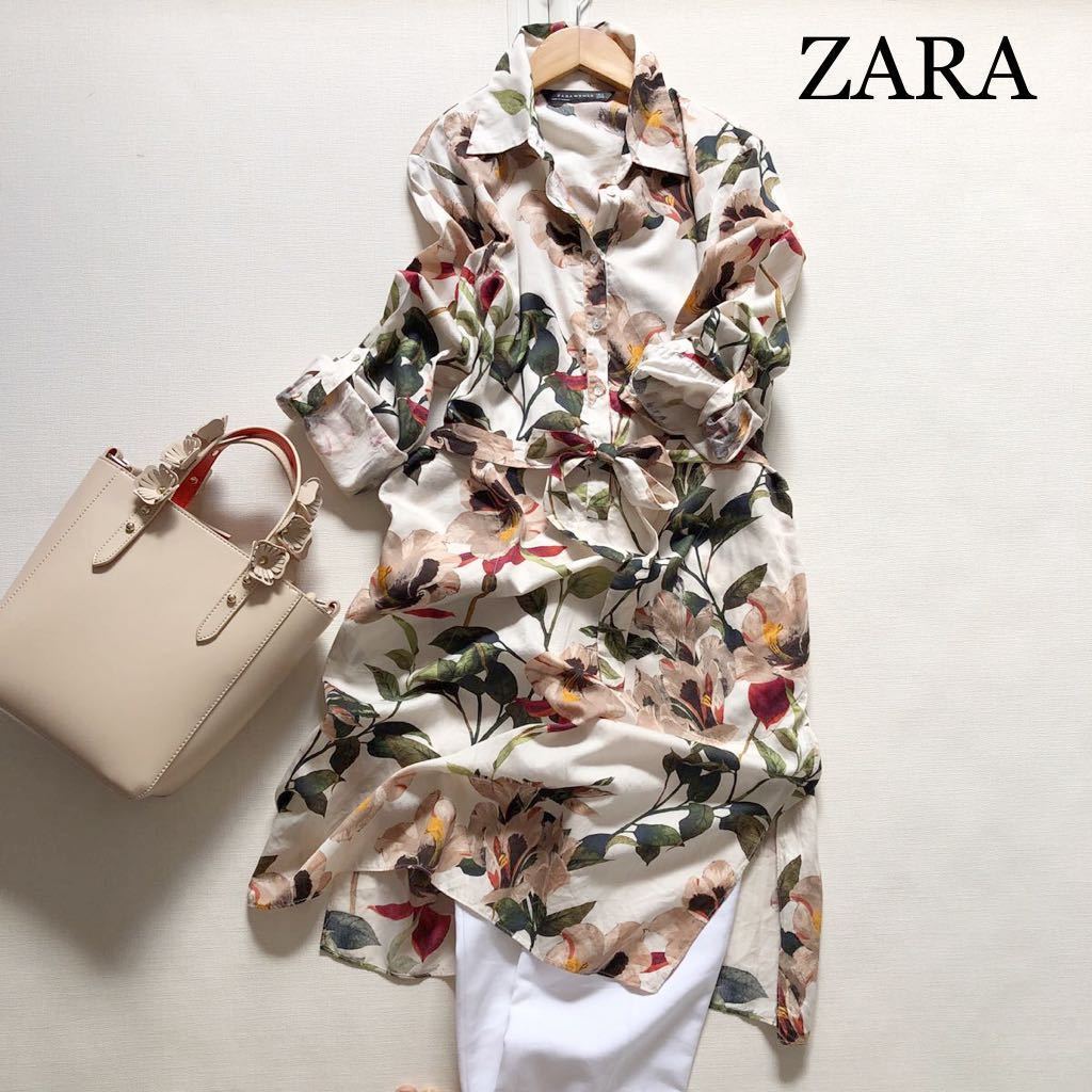 Zara 大人素敵スタイル ボタニカル花柄フラワーロングチュニック ワンピース ザラ その他 売買されたオークション情報 Yahooの商品情報をアーカイブ公開 オークファン Aucfan Com