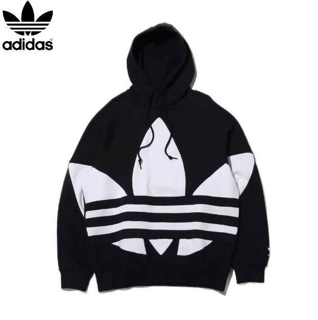 O Xl アディダス Adidas 黒 白 パーカー ビッグ ロゴ トレフォイル フード スウェット ビッグシルエット ホワイト ブラック本物メンズ パーカ 売買されたオークション情報 Yahooの商品情報をアーカイブ公開 オークファン Aucfan Com