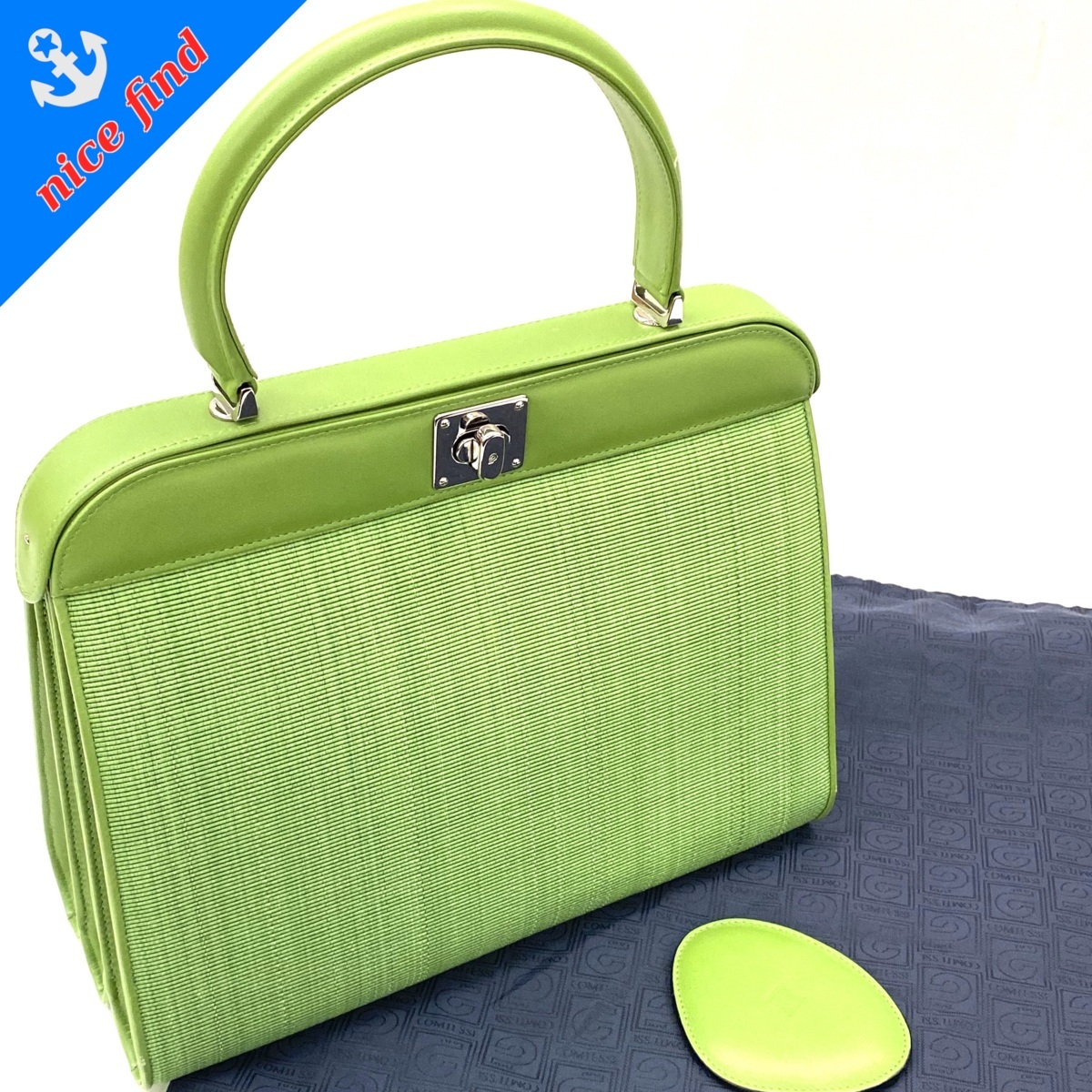 保存袋付 コンテス Comtesse ハンドバッグ レディース グリーン 緑 シルバー金具 異素材組み合わせ トップハンドル 手提げ 鞄 かばん ハンドバッグ 売買されたオークション情報 Yahooの商品情報をアーカイブ公開 オークファン Aucfan Com