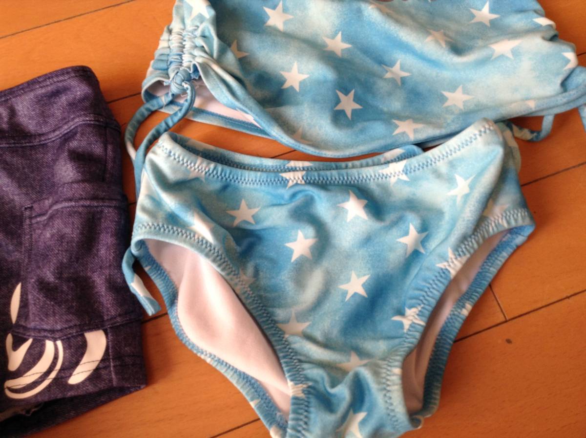 Banana Seven 水着 三点セット 130 タンクトップ型 水色 星柄 ショートパンツ付き スイムウェア 女の子用 水遊び用 セパレート水着 140 130 125 134cm 売買されたオークション情報 Yahooの商品情報をアーカイブ公開 オークファン Aucfan Com