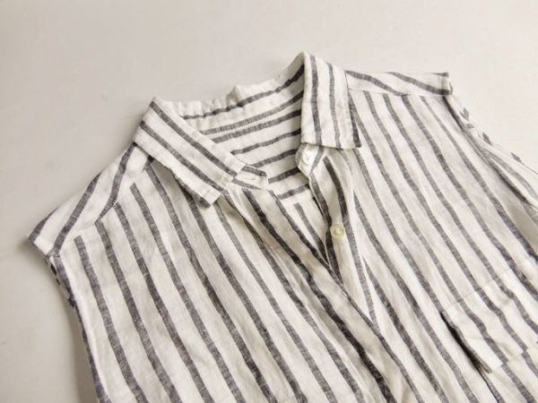 スピック スパン Spick Span リネン100 大人きれいめマキシ丈ロング丈ストライプシャツワンピース ワンピース 売買されたオークション情報 Yahooの商品情報をアーカイブ公開 オークファン Aucfan Com