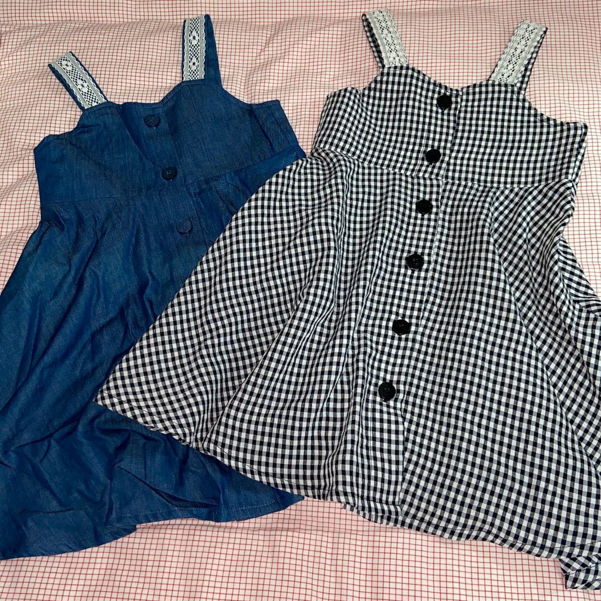 アプレレクール ワンピース2枚セット ジャンスカ デニム ギンガム 110 105 114cm 売買されたオークション情報 Yahooの商品情報をアーカイブ公開 オークファン Aucfan Com
