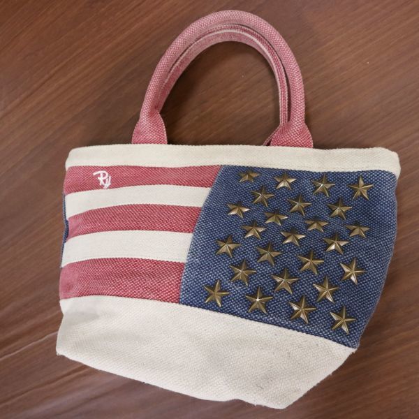 Ron Herman ロンハーマン ロゴ刺繍 スター スタッズ 星条旗 キャンバス ミニトートバッグ 鞄 レディース W67gc58 女性用 売買されたオークション情報 Yahooの商品情報をアーカイブ公開 オークファン Aucfan Com