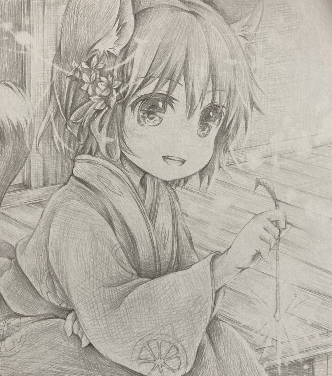 直筆手描き同人イラスト ミニ色紙 東方project 橙 手描きイラスト モノクロ 線香花火 手描きイラスト 売買されたオークション情報 Yahooの商品情報をアーカイブ公開 オークファン Aucfan Com