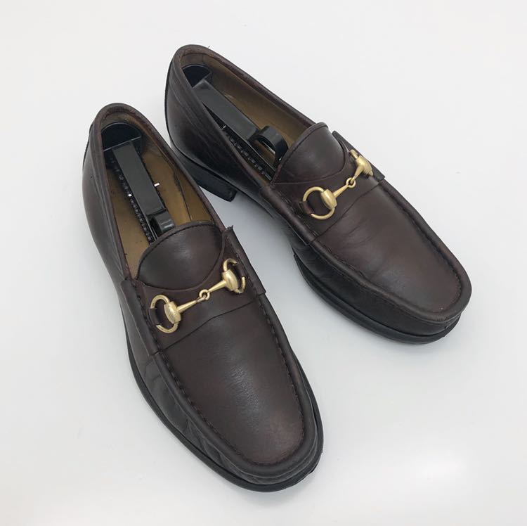定価9万円 Gucci グッチ ローファー メンズ 42サイズ ダークブラウン ビットローファー 1円スタート 男性用 売買されたオークション情報 Yahooの商品情報をアーカイブ公開 オークファン Aucfan Com