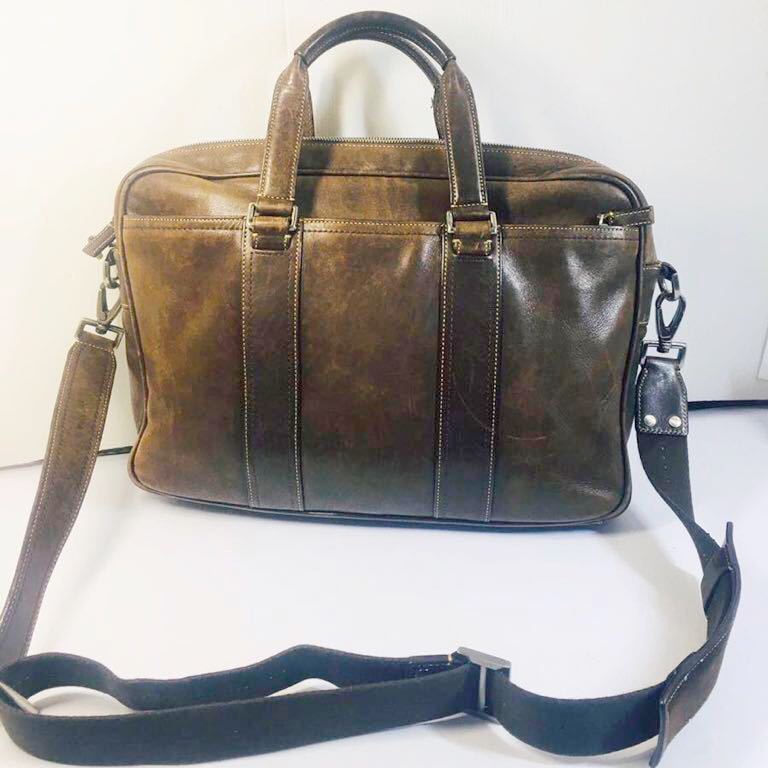 １円 コーチ Coach メンズビジネスバッグ ブリーフケース 2way ショルダーバッグ ダークブラウン Used ブリーフケース 売買されたオークション情報 Yahooの商品情報をアーカイブ公開 オークファン Aucfan Com