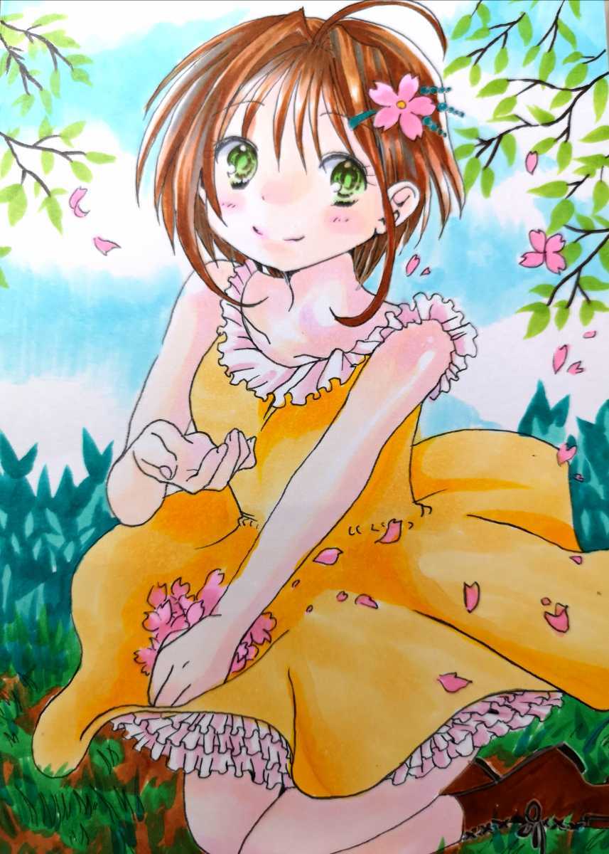 手描きイラスト Ccさくら 木之本桜 女の子 手描きイラスト 売買されたオークション情報 Yahooの商品情報をアーカイブ公開 オークファン Aucfan Com