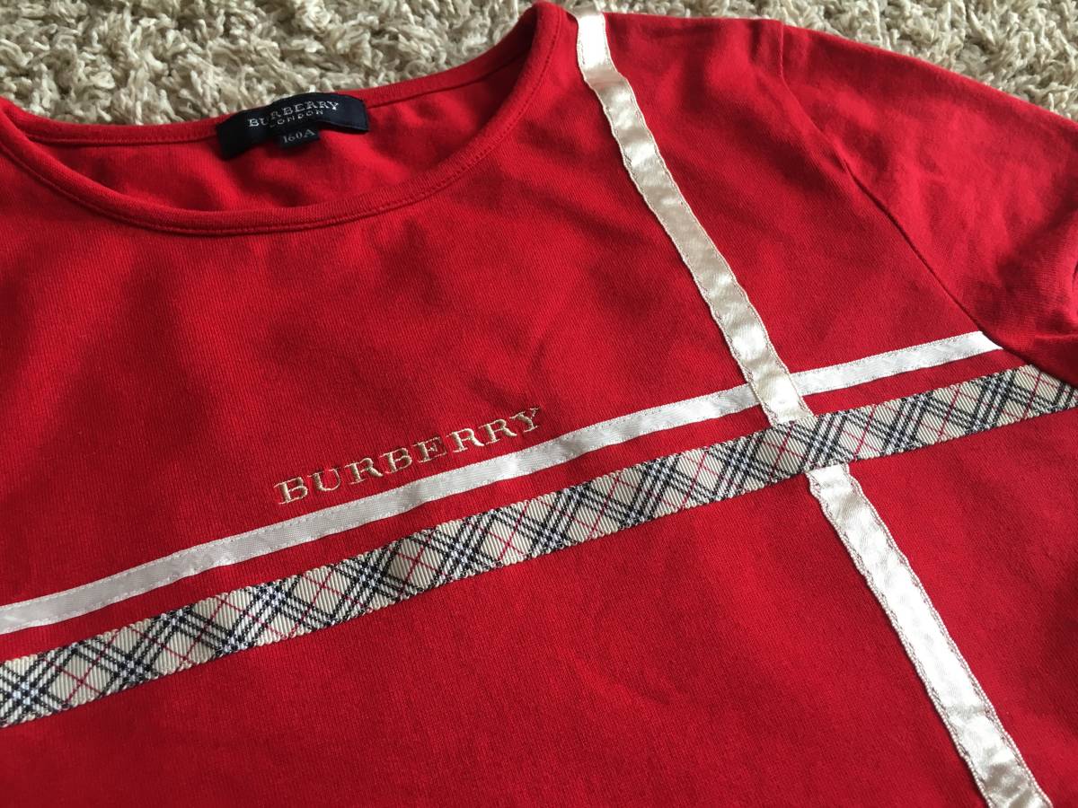 バーバリー 160 トップス キッズ シャツ 150 レディース ママ S サイズも可 Burberry 三陽商会 半袖tシャツ 売買されたオークション情報 Yahooの商品情報をアーカイブ公開 オークファン Aucfan Com