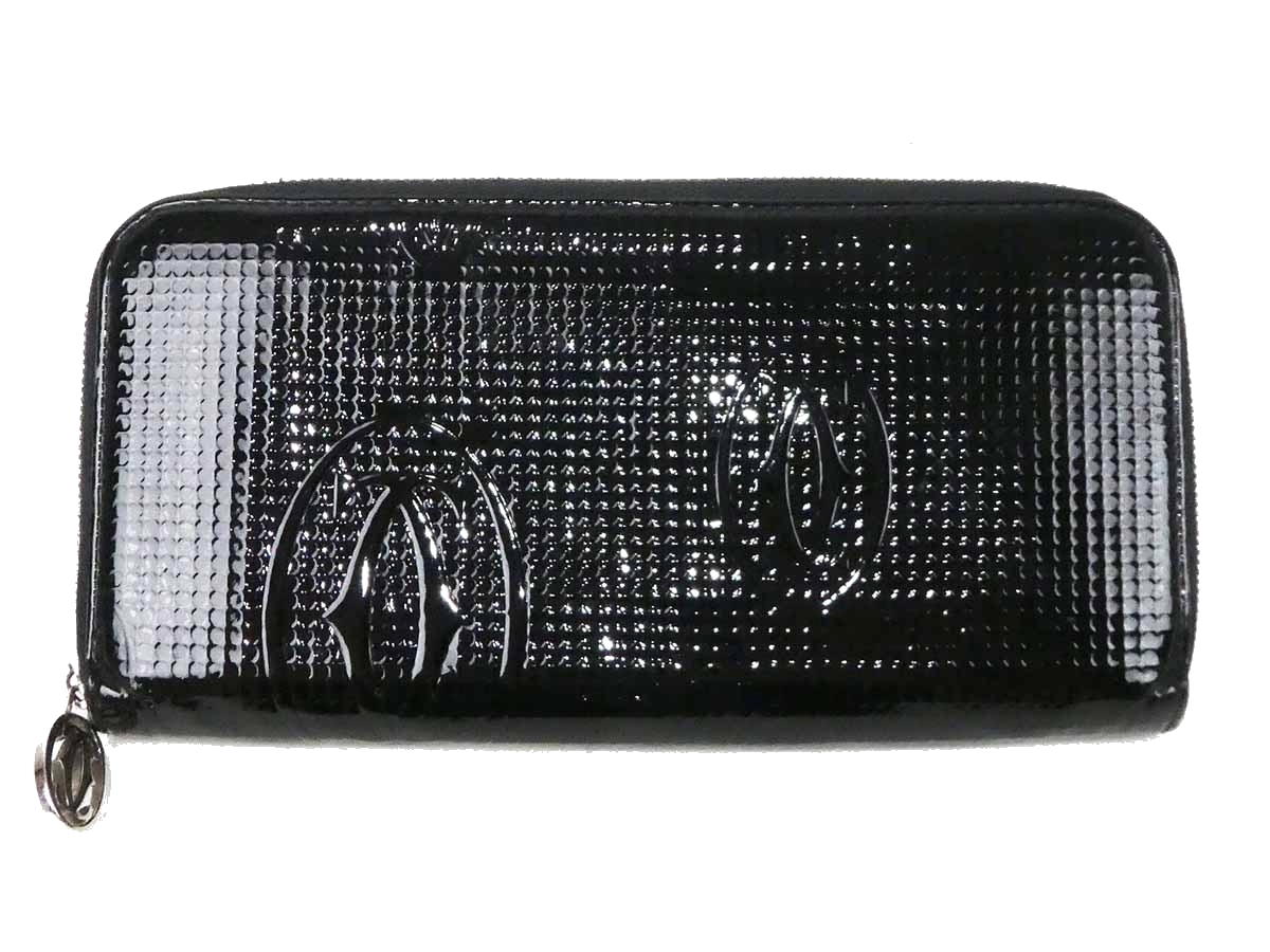 K1853 カルティエ パテントレザー ラウンドファスナー長財布 ブラック ハッピーバースデー メンズ レディース 財布 売買されたオークション情報 Yahooの商品情報をアーカイブ公開 オークファン Aucfan Com