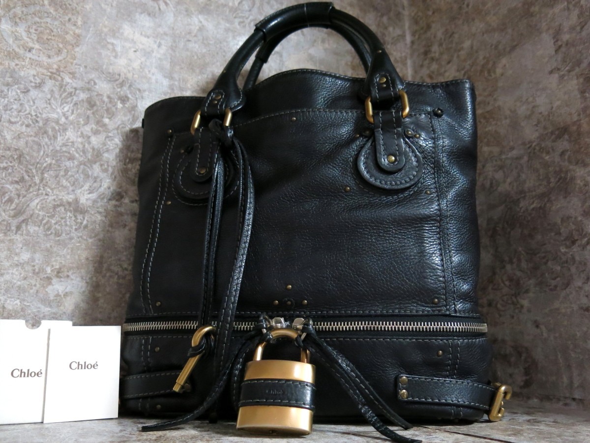 極 Chloe クロエ メンズ パディントン カーフ レザー 本革 トート バッグ 黒 ブラック 収納 ゴールド金具 かばん バッグ 売買されたオークション情報 Yahooの商品情報をアーカイブ公開 オークファン Aucfan Com