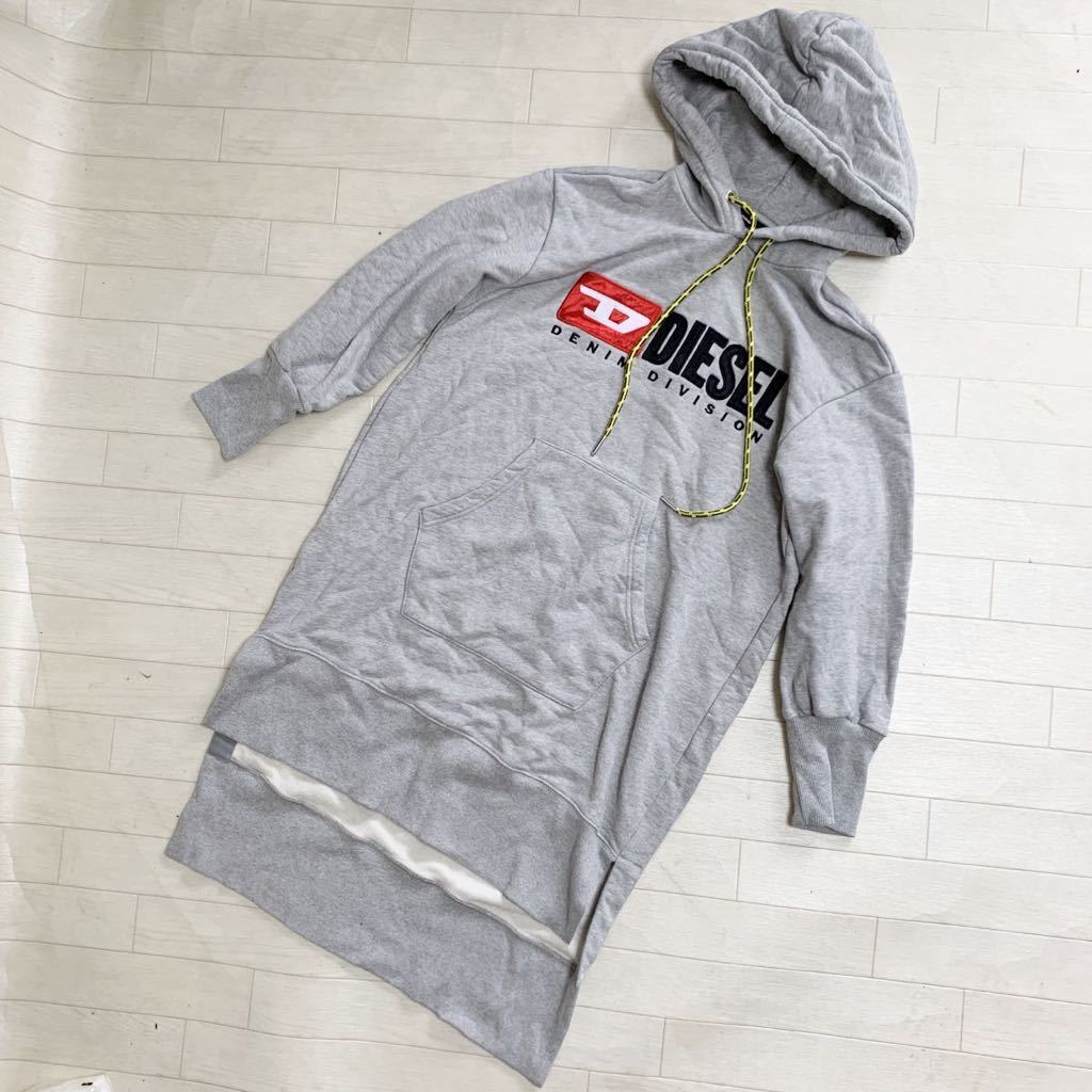 1012 Diesel ディーゼル ロング スウェットワンピース パーカーワンピース トップス ビッグロゴ グレー レディース フリーサイズ ワンピース 売買されたオークション情報 Yahooの商品情報をアーカイブ公開 オークファン Aucfan Com