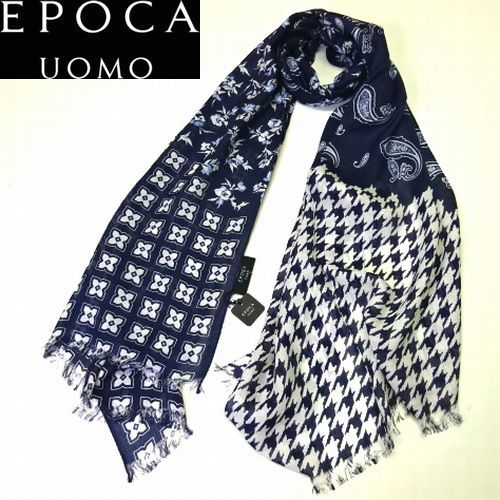 Epoca Uomo 日本製 シルク 絹混 ストール マフラー 紺 白 水 エポカ ウオモ メンズ 男性 紳士用 シャツ カットソーに ストール一般 売買されたオークション情報 Yahooの商品情報をアーカイブ公開 オークファン Aucfan Com