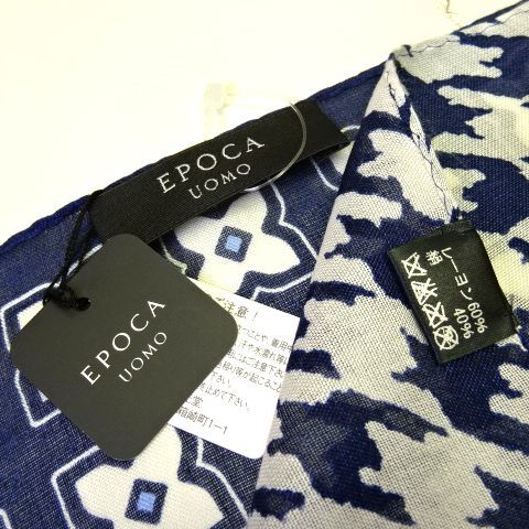 Epoca Uomo 日本製 シルク 絹混 ストール マフラー 紺 白 水 エポカ ウオモ メンズ 男性 紳士用 シャツ カットソーに ストール一般 売買されたオークション情報 Yahooの商品情報をアーカイブ公開 オークファン Aucfan Com