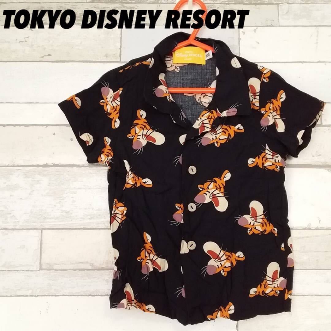 Tokyo Disney Resort 東京ディズニーリゾート ティガー 総柄 アロハシャツ オープンカラーシャツ ブラック 100 キッズ 100 95 104cm 売買されたオークション情報 Yahooの商品情報をアーカイブ公開 オークファン Aucfan Com
