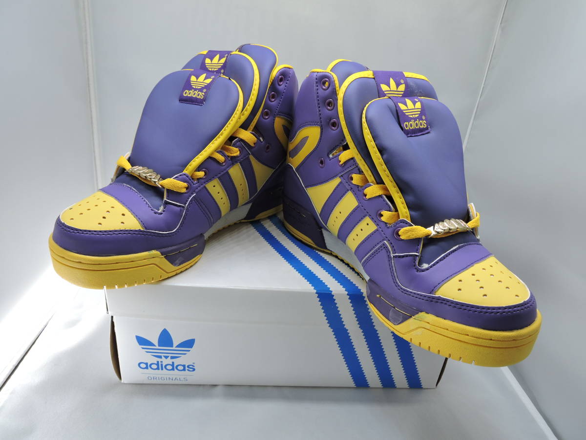 タグ付 Adidas Jeremy Scott 黄 紫スニーカー 27 5 アディダス ジェレミースコット 男性用 売買されたオークション情報 Yahooの商品情報をアーカイブ公開 オークファン Aucfan Com
