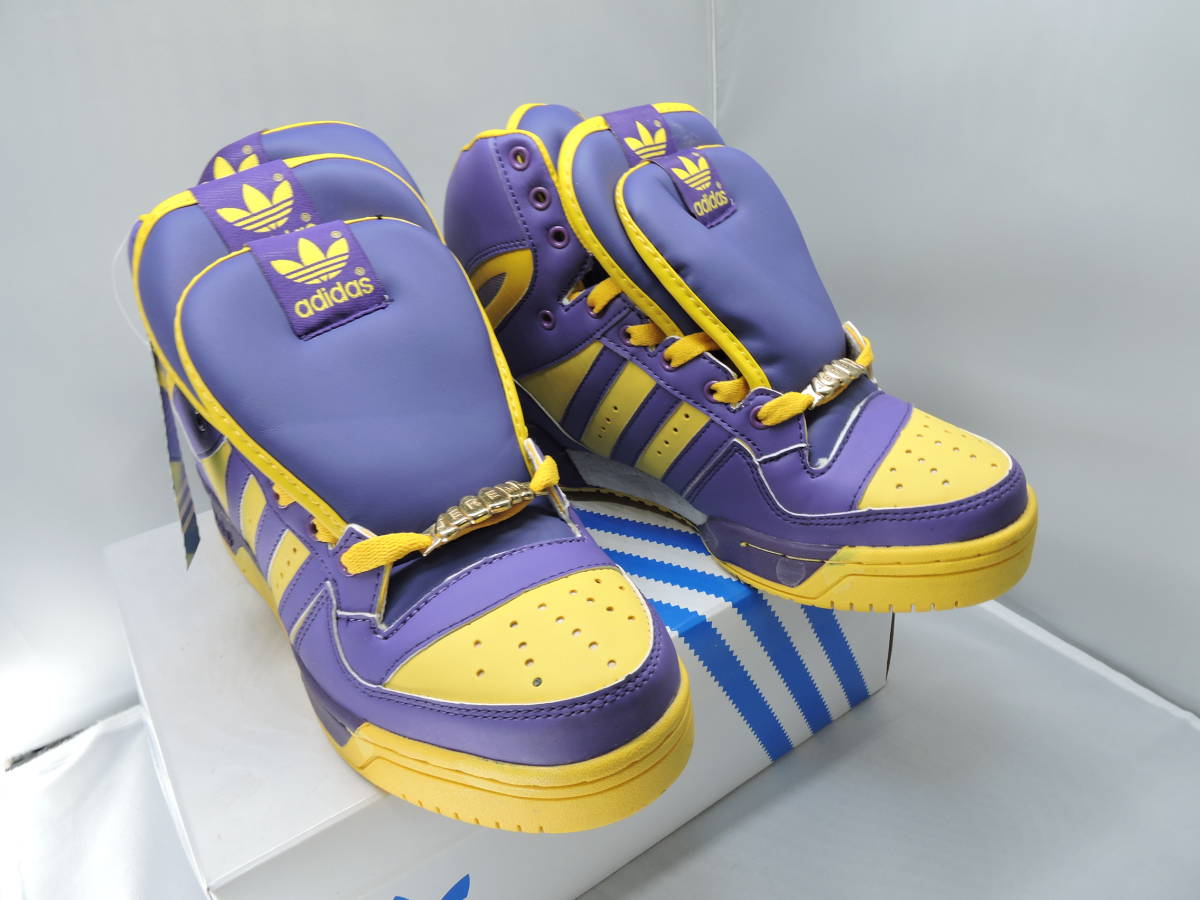 タグ付 Adidas Jeremy Scott 黄 紫スニーカー 27 5 アディダス ジェレミースコット 男性用 売買されたオークション情報 Yahooの商品情報をアーカイブ公開 オークファン Aucfan Com