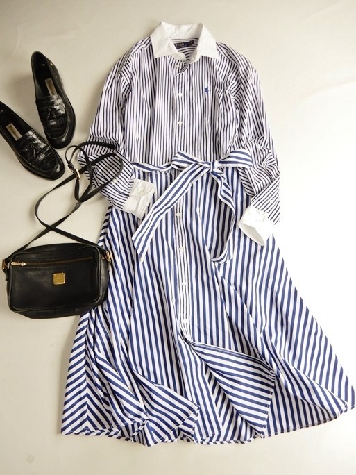 ポロ ラルフ ローレン Polo Ralph Lauren コットン100 ウエストリボンマーク切替えロング丈フレアクレリックシャツワンピース ワンピース ロング 売買されたオークション情報 Yahooの商品情報をアーカイブ公開 オークファン Aucfan Com